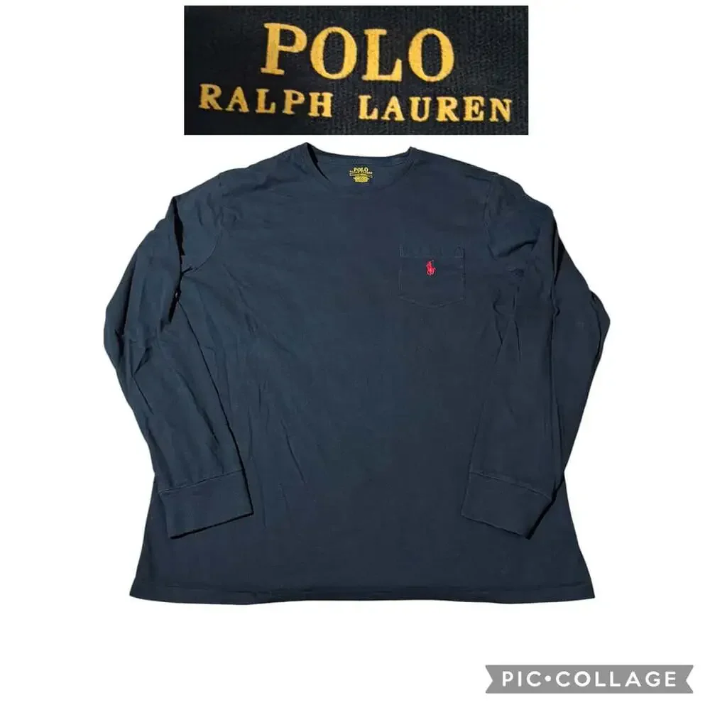 Polo Ralph Lauren Long Sleeve Pocket T-Shirt Size Large Black